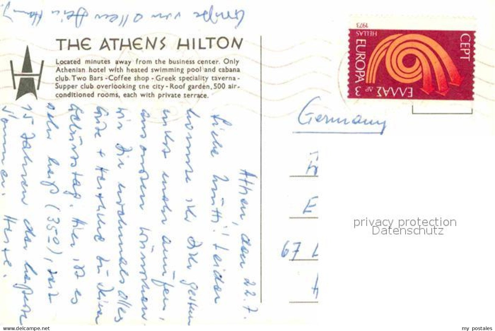 72619755 Athen Griechenland The Athens Hilton Hotel Fliegeraufnahme  - Griekenland