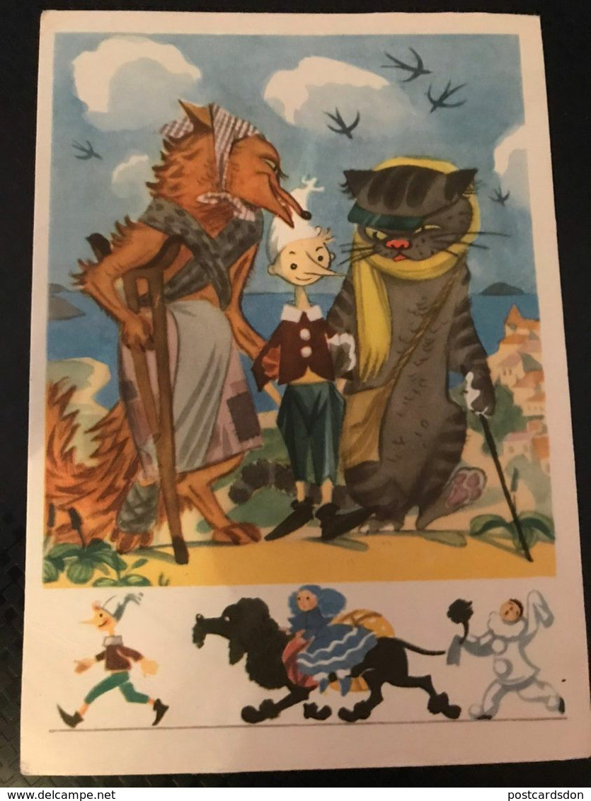 Painter Goltz - Buratino Fairy Tale - Pinocchio - 1961 - Cat - Fox - Beggar - Disabled - Contes, Fables & Légendes