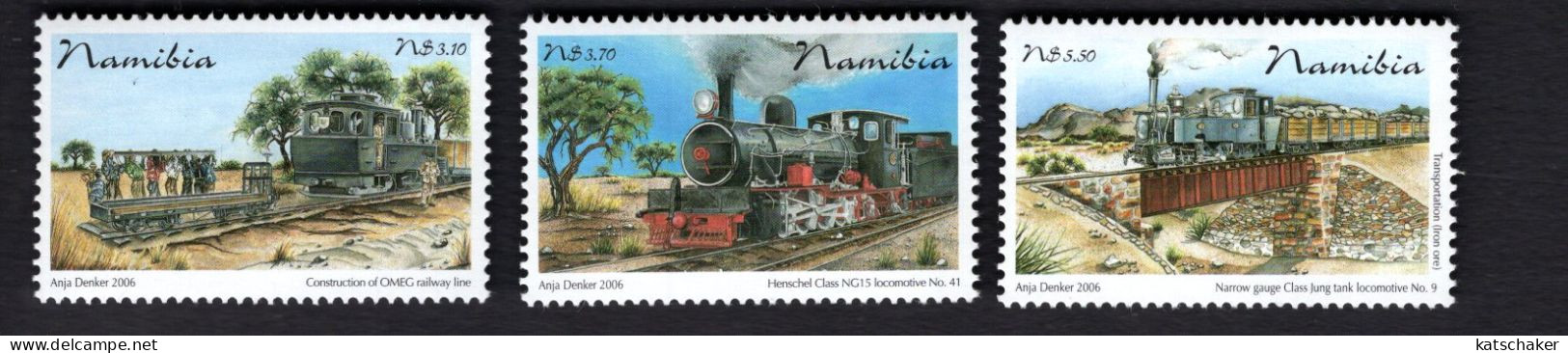 2030894579 2006 SCOTT 1100 1102 (XX) POSTFRIS MINT NEVER HINGED - OTAVI MINES AND RAILWAY COMPANY - OMEG - RAIL LINE - Namibie (1990- ...)