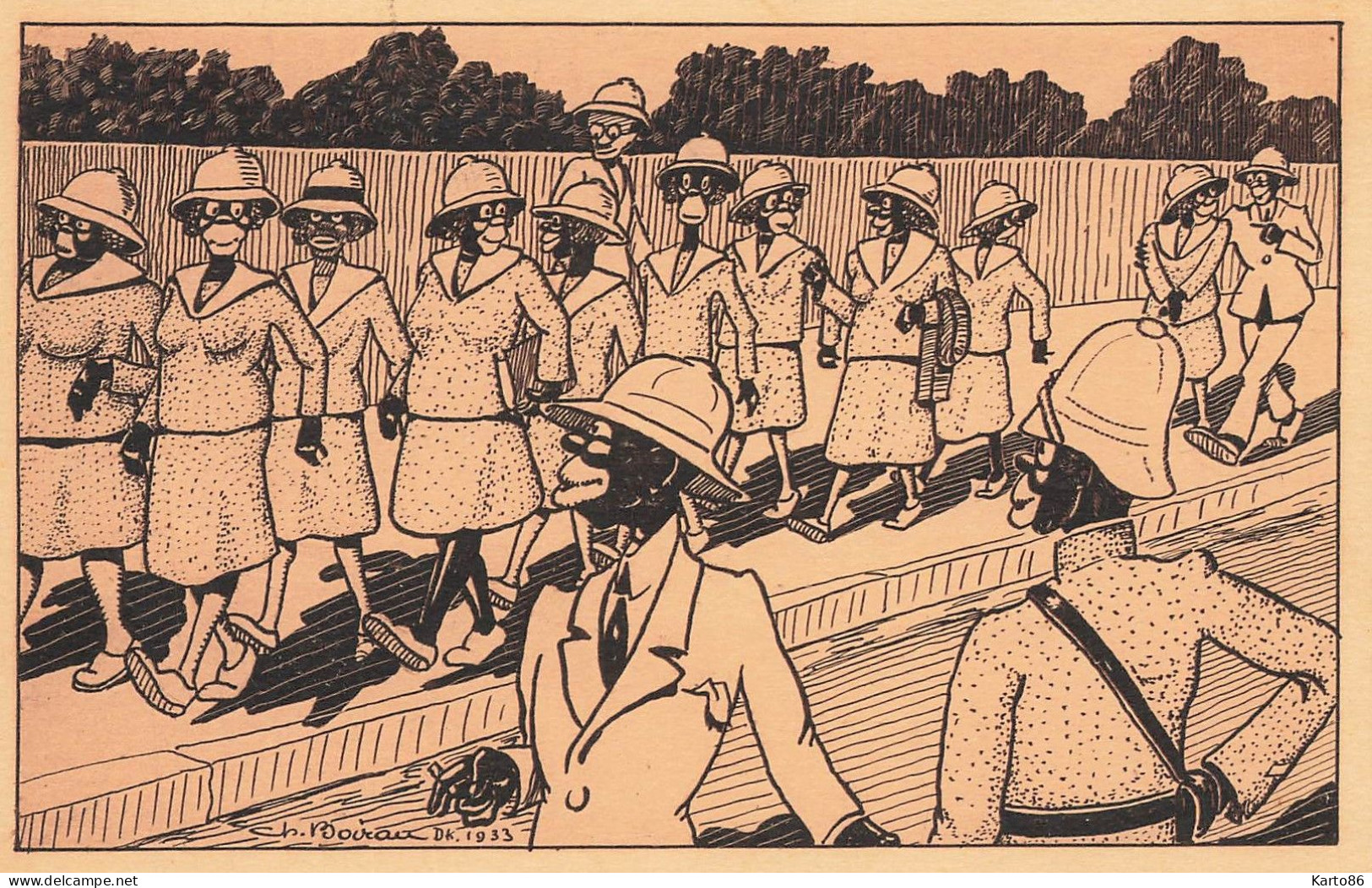 Négritude * CPA Illustrateur Ch. BOIRAU 1933 * éthnique Ethnic Ethno Black Nègre * Jeunes Filles En Uniforme - Africa