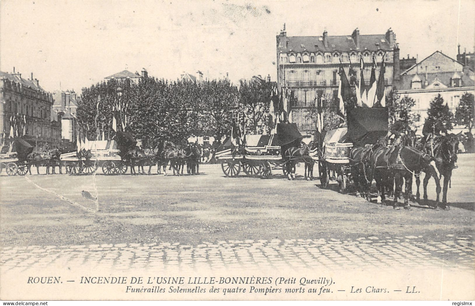 76-ROUEN-FUNERAILLES USINE LILLE BONNIERES-N°2157-G/0229 - Rouen