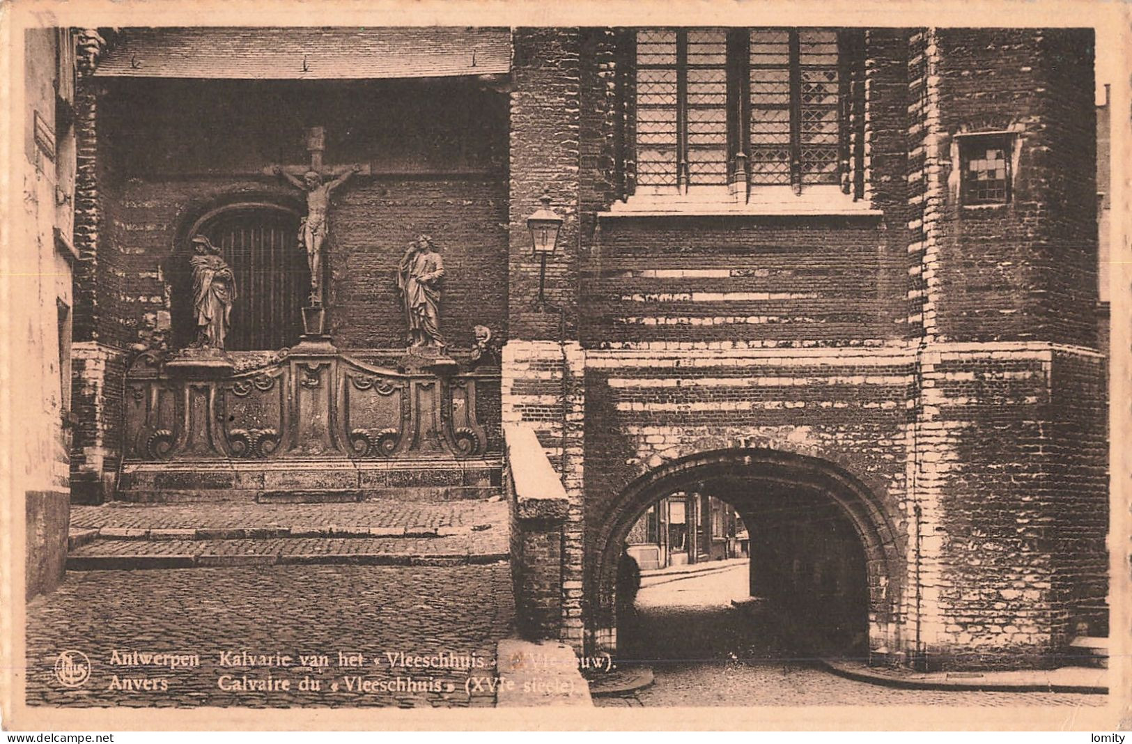 Belgique Anvers Antwerpen Calvaire Du Vleeschhuis Carte écrite En 1949 + Timbre Timbres - Antwerpen