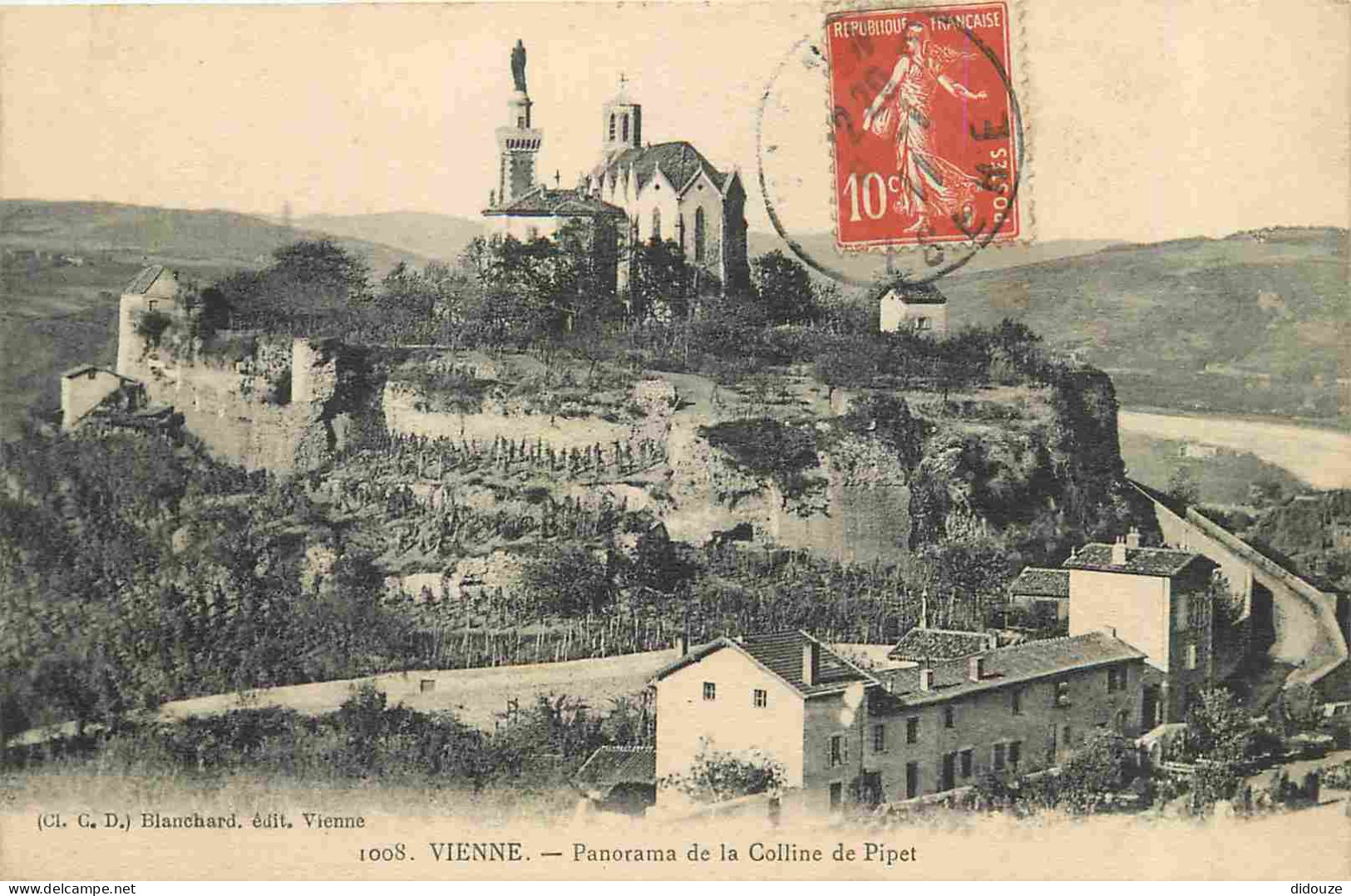 38 - Vienne - Panorama De La Colline De Pipet - Correspondance - CPA - Oblitération Ronde De 1911 - Voir Scans Recto-Ver - Vienne