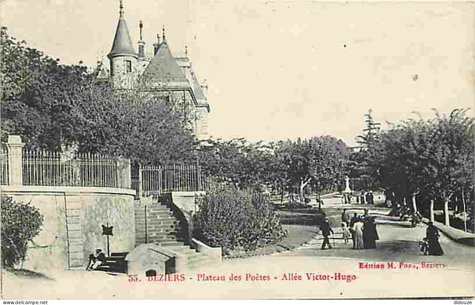 34 - Béziers - Plateau Des Poètes - Allée Victor Hugo - Animée - CPA - Voir Scans Recto-Verso - Beziers