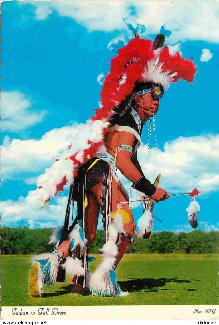 Indiens - Indian In Full Dress - War Dance - Danse De Guerre - Carte Dentelée - CPM - Voir Scans Recto-Verso - Native Americans
