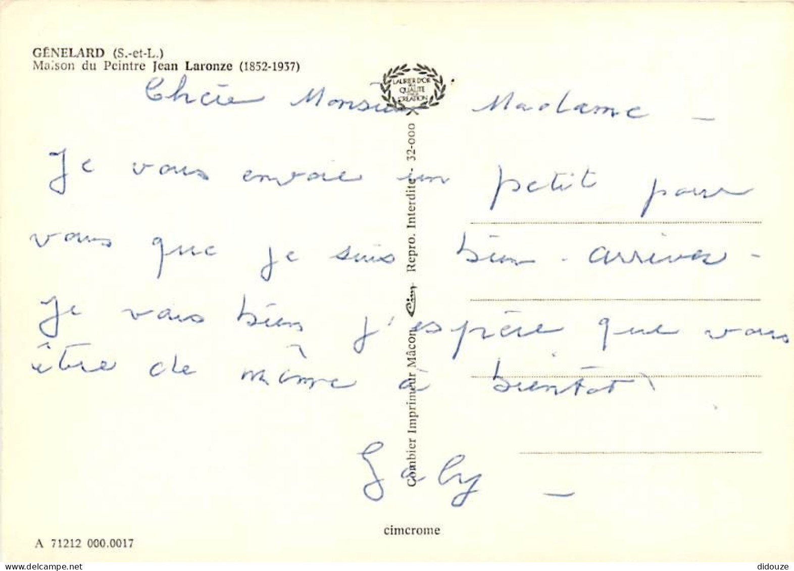 71 - Génelard - Maison Du Peintre Jean Laronze - CPM - Voir Scans Recto-Verso - Autres & Non Classés