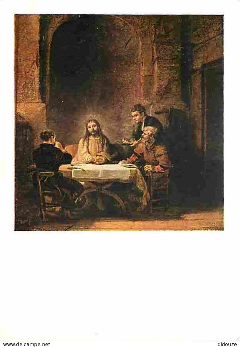 Art - Peinture - Rembrandt Harmensz Van Rijn - Les Pèlerins D'Emmaus - Musée Du Louvre - CPM - Voir Scans Recto-Verso - Peintures & Tableaux