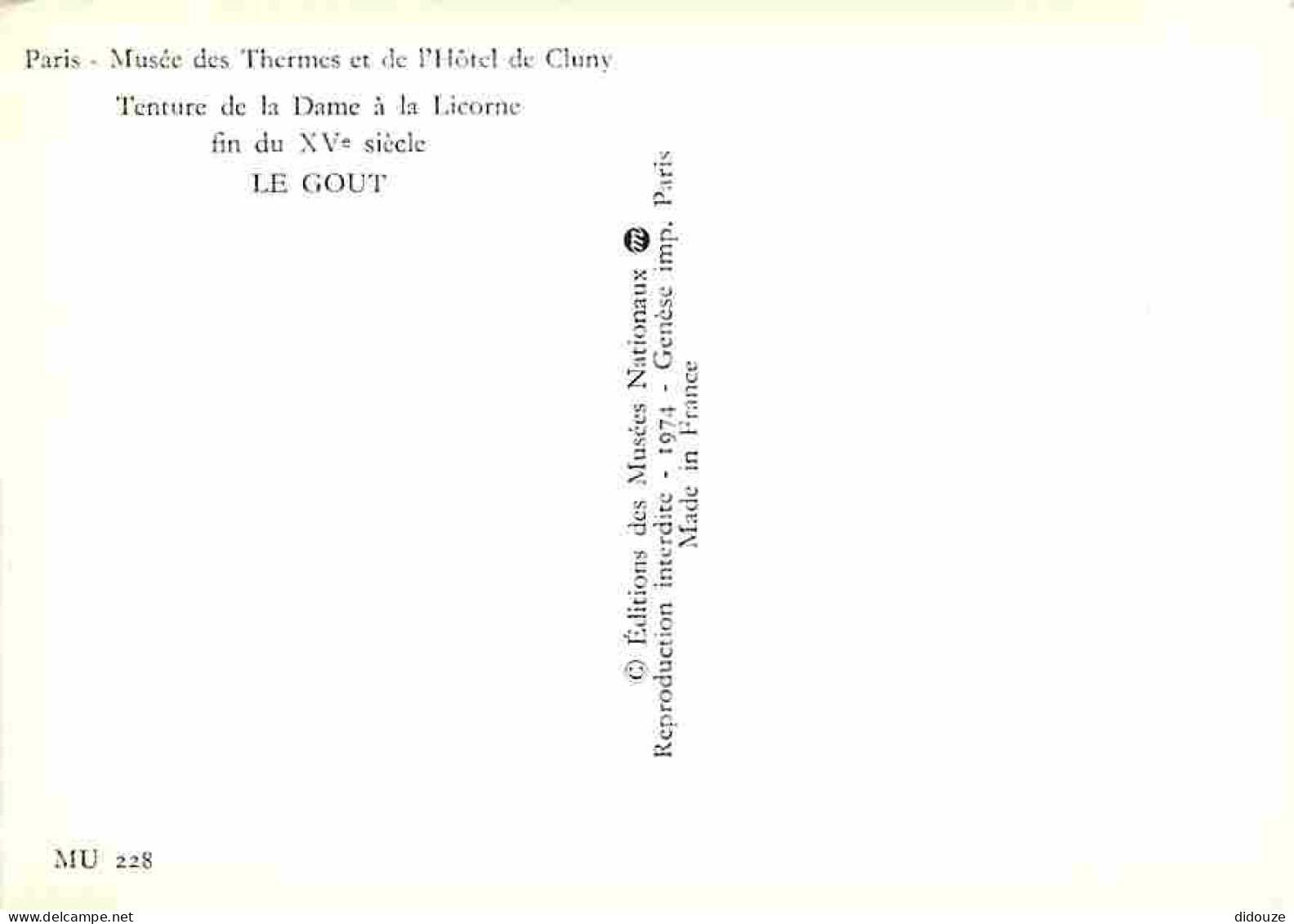 Art - Tapisserie - La Dame à La Licorne - Le Gout - CPM - Voir Scans Recto-Verso - Autres & Non Classés