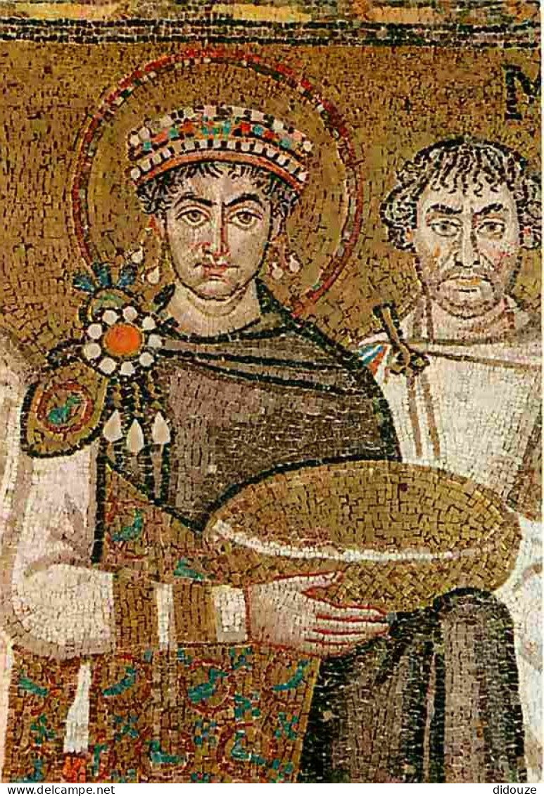 Art - Mosaique Religieuse - Ravenna - Temple De S Vitale - L'Empereur Justinien - CPM - Voir Scans Recto-Verso - Schilderijen, Gebrandschilderd Glas En Beeldjes