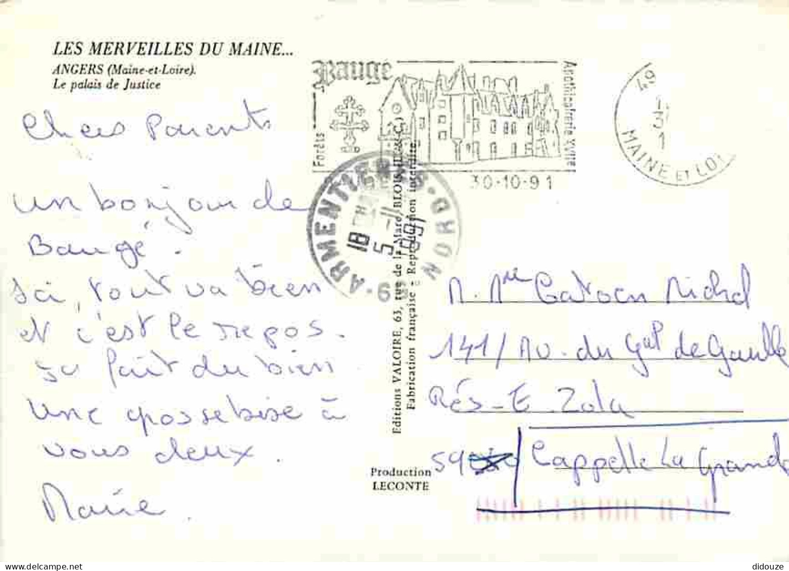 49 - Angers - Le Palais De Justice - Fleurs - Flamme Postale De Baugé - CPM - Voir Scans Recto-Verso - Angers