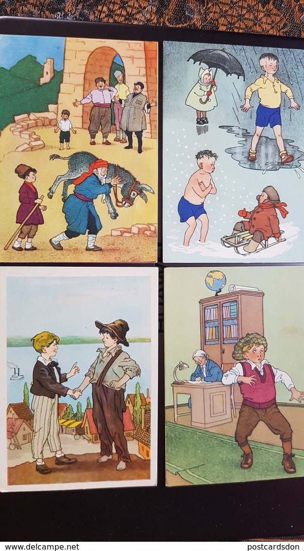 Russie, Fairy Tale  - 18 PCs Lot - "HEROES OF THE CHILDREN BOOKS" By Painter Walk -  1959 - Vertellingen, Fabels & Legenden