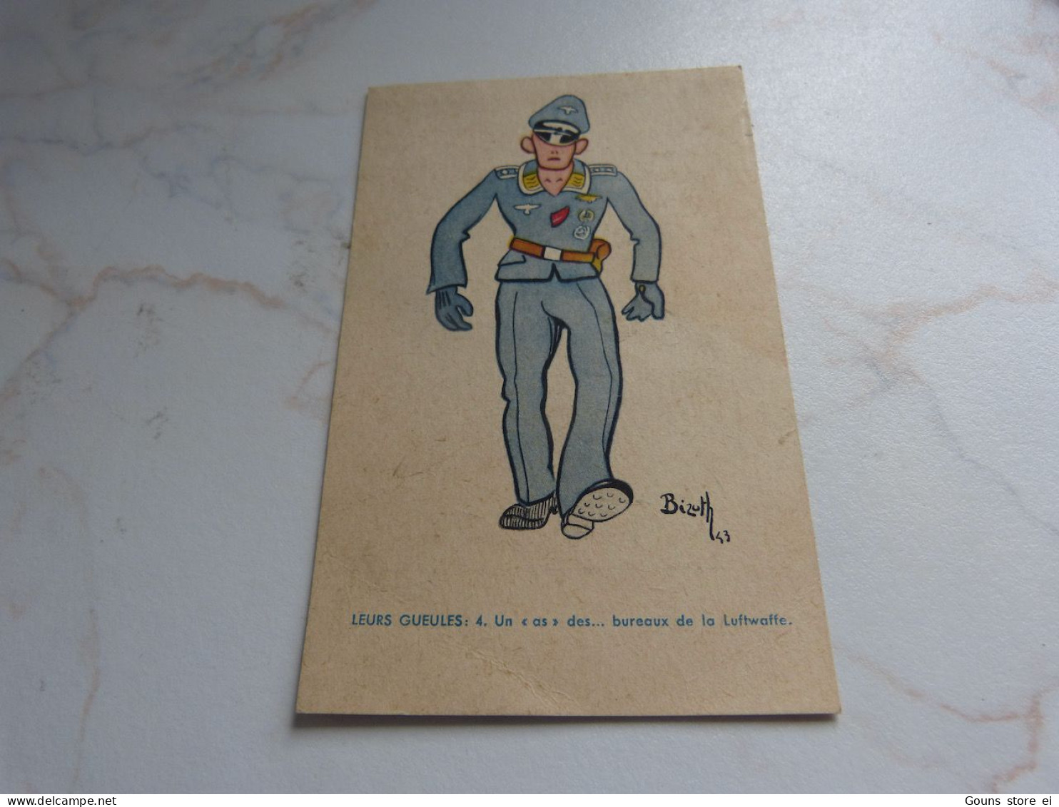 BC29-21 Cpa Propagande Ww2 BIZUTH - LEURS GUEULES - Un "as" Des... Bureaux De La Luftwaffe - Guerre 1939-45