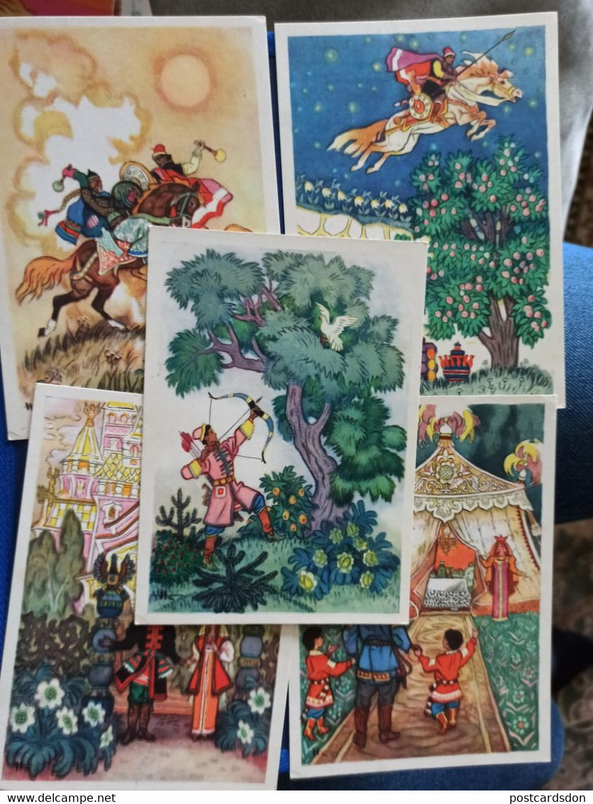 Russian Fairy Tale - Illustration By Kochergin- OLD USSR  Postcard - 10 PCs Lot  - 1964 - Contes, Fables & Légendes