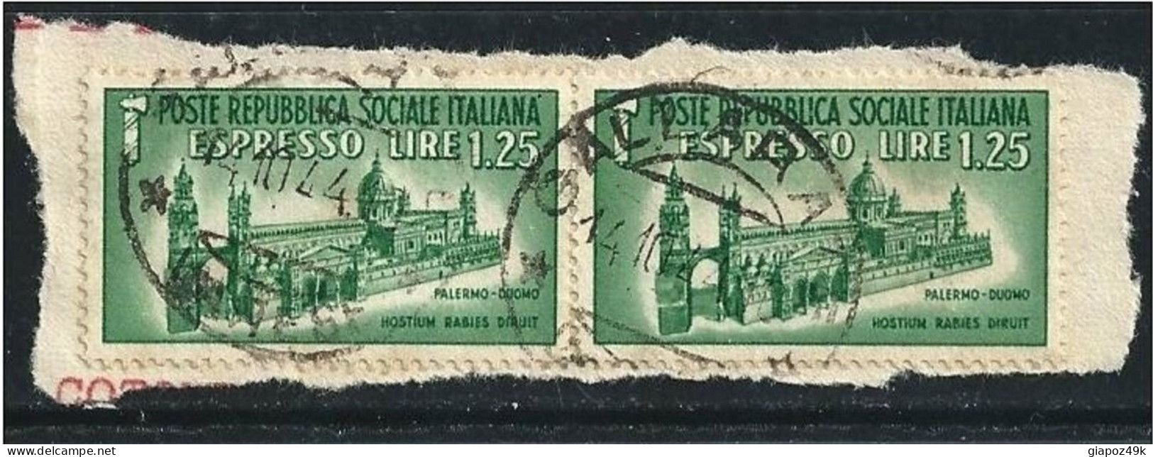 ● ITALIA - R.S.I. 1944  ESPRESSO Duomo Di Palermo  Annullo Gallarate  N.° 23 Coppia  Cat. ? € ️ L. 1022 ️ - Express Mail