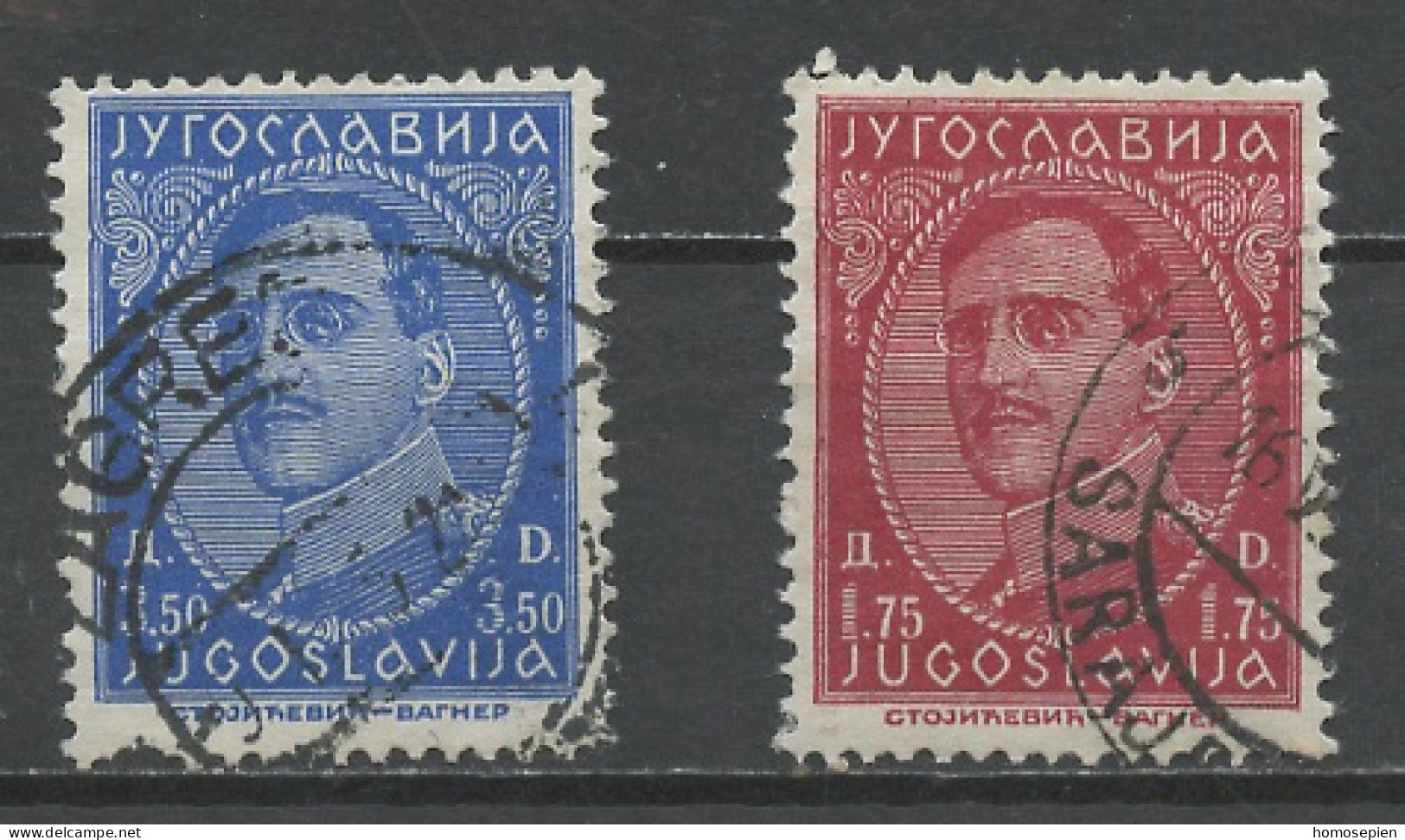 Yougoslavie - Jugoslawien - Yugoslavia 1934 Y&T N°261 à 262 - Michel N°283 à 284 (o) - Alexandre 1er - Oblitérés