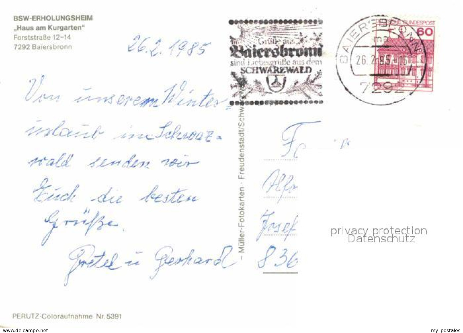 72619320 Baiersbronn Schwarzwald BSW Erholungsheim Haus Am Kurgarten Winterpanor - Baiersbronn