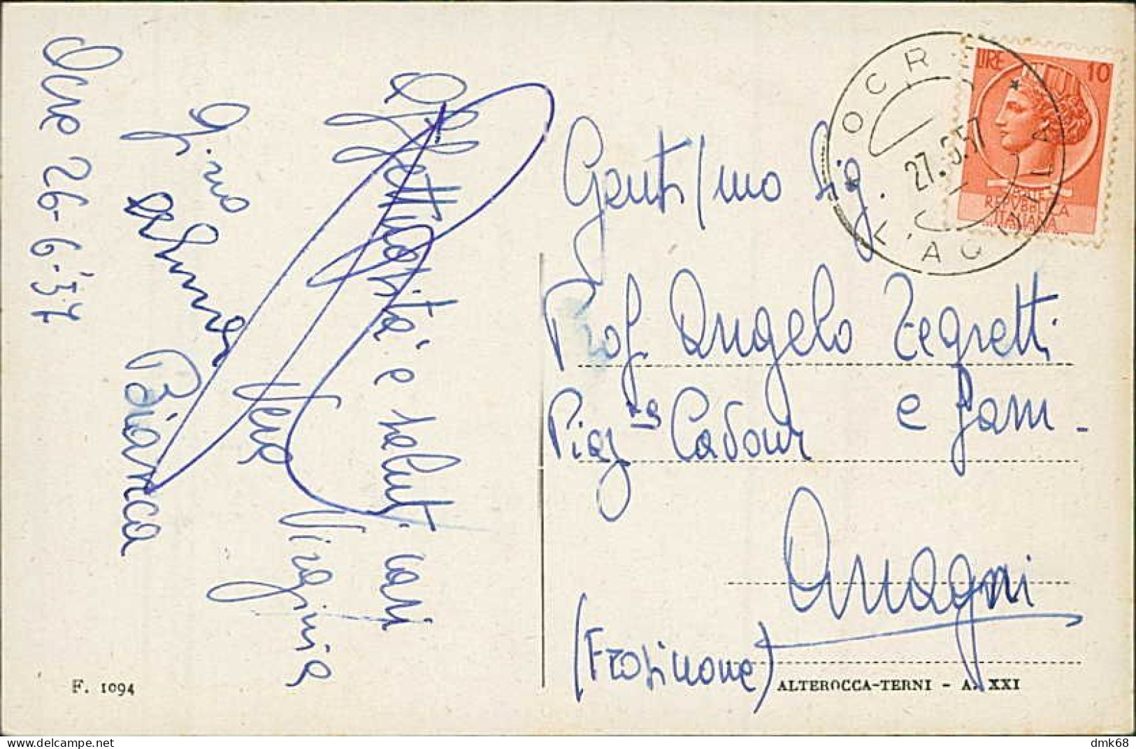 L'AQUILA - PANORAMA DAL GIARDINO PENSILE DEL GRANDE ALBERGO - EDIZ. ALTROCCA 1943 - SPEDITA 1957 (20767) - L'Aquila