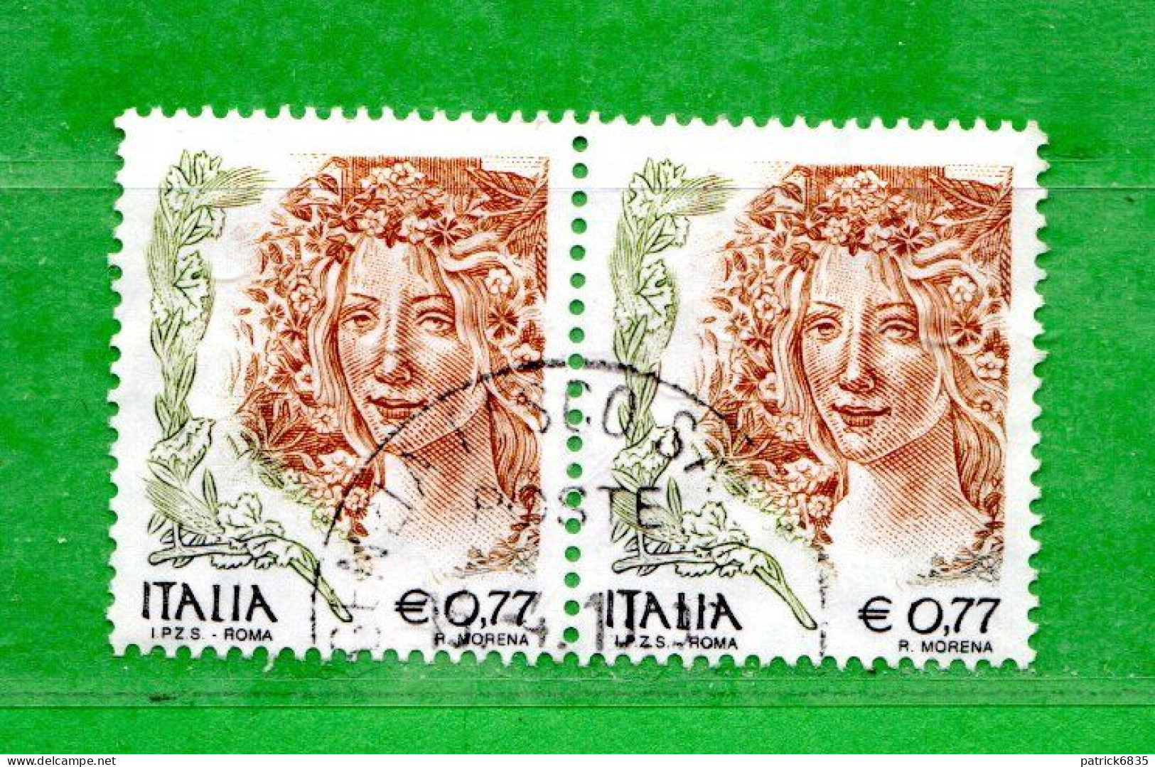 Italia ° - Anno 2002 - La Donna Nell'Arte. € 0,77. COPPIA.  Unif. 2632.  Usato - 2001-10: Used