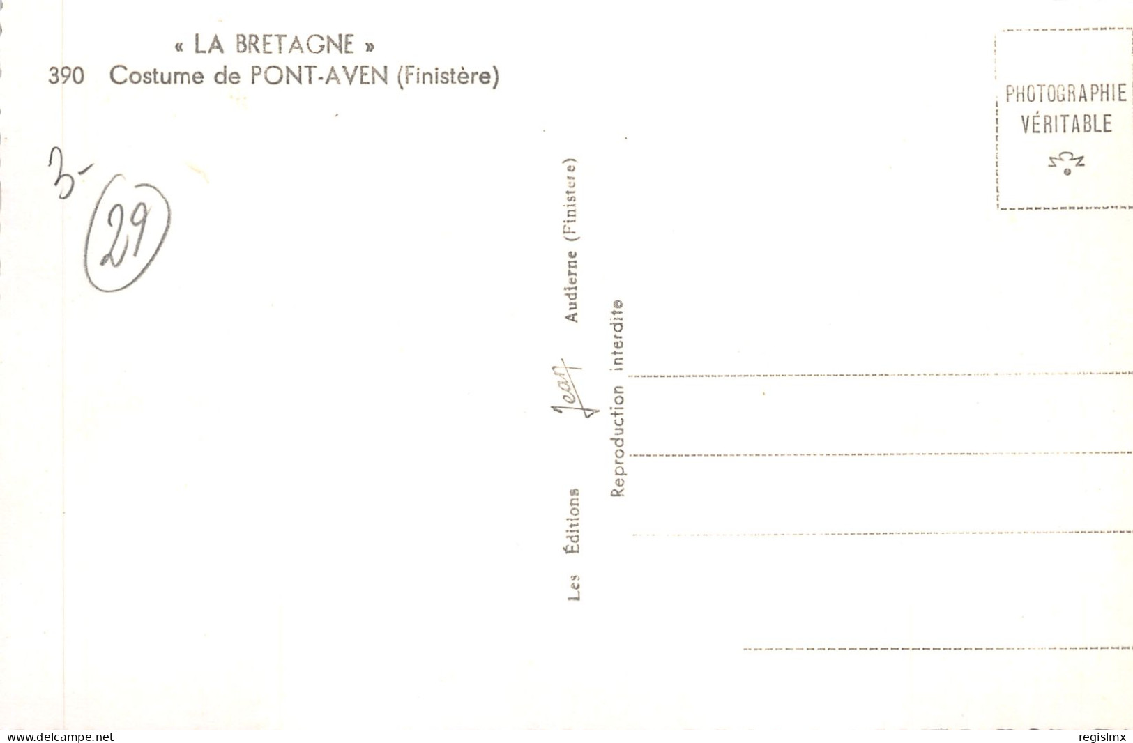 29-FOLKLORE BRETON-COSTUMES-N°2161-E/0373 - Sonstige & Ohne Zuordnung