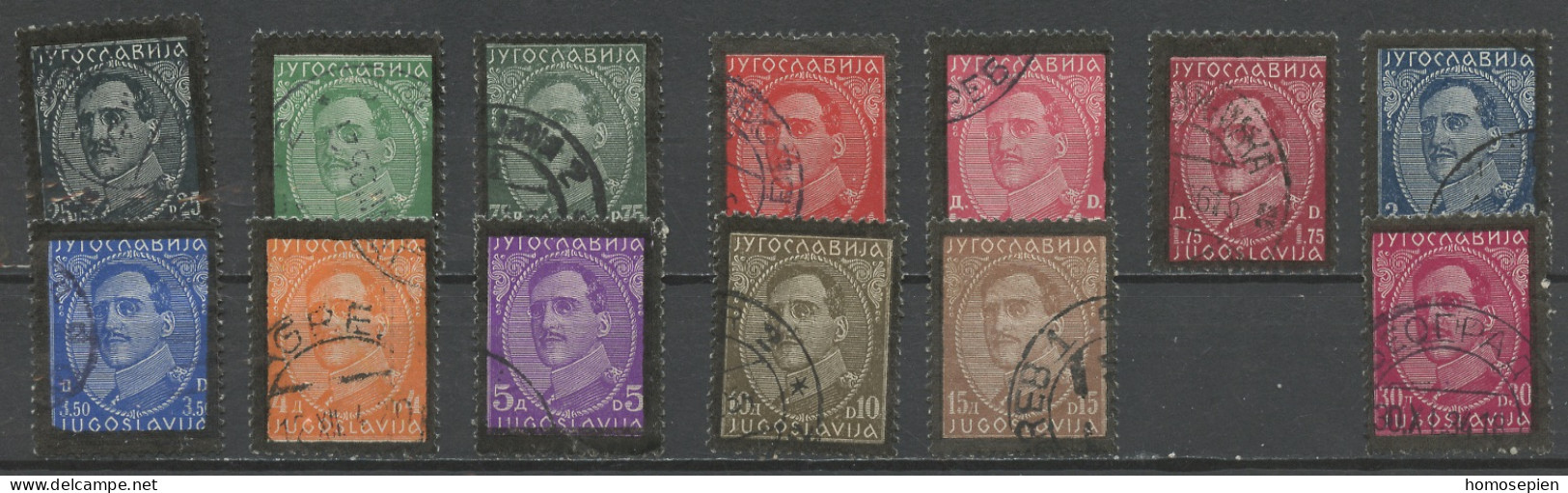 Yougoslavie - Jugoslawien - Yugoslavia 1934 Y&T N°263 à 276 Sauf 275 - Michel N°285 à 298 Sauf 297 (o) - Alexandre 1er - Gebruikt