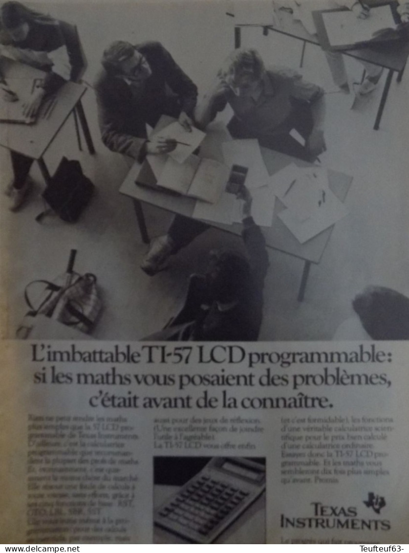 Publicité De Presse ; La Calculatrice Texas Instruments TI-57 LCD - Advertising