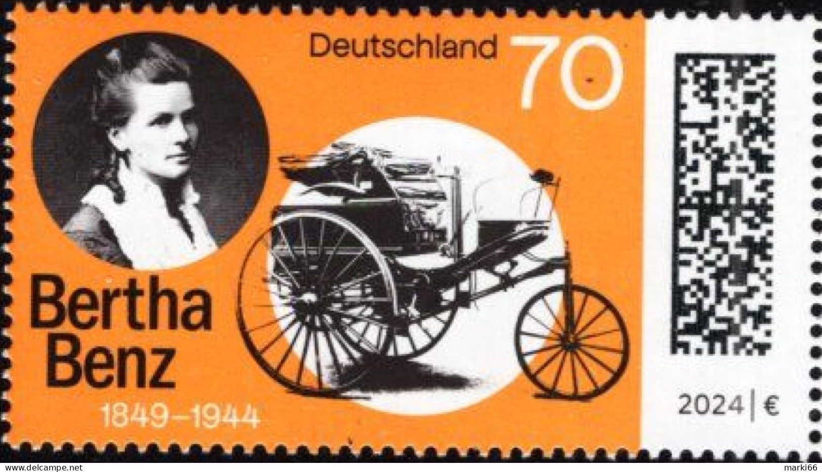 Germany - 2024 - Bertha Benz 175th Birthday - Model 3 Motor Car - Mint Stamp - Unused Stamps