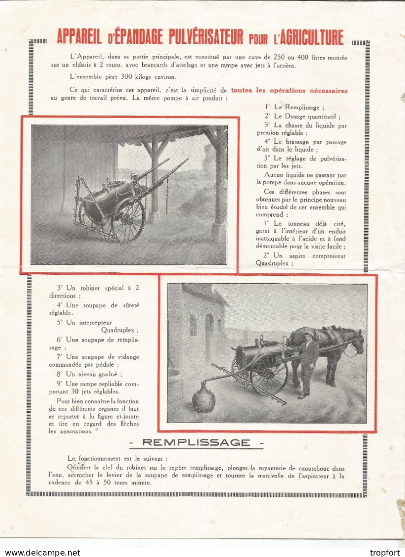 Feuillet Publicitaire  AGRICOLE AGRICULTURE  Appareil F RASSANT  BROU  Traitements Agricoles - Publicités