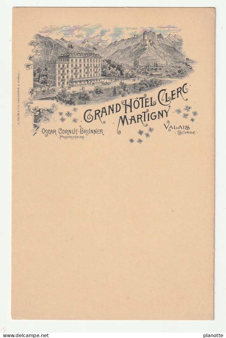 MARTIGNY - Grand Hotel Clerc - Belle CPA 1900s - Martigny