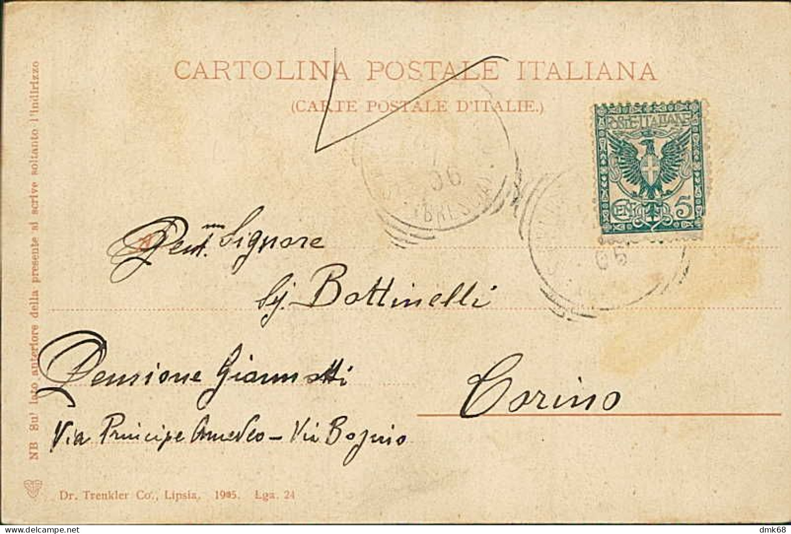TREMOSINE SUL GARDA ( BRESCIA ) VISTO DA NORD - EDIZIONE TRENKLER - SPEDITA 1905 (20771) - Brescia