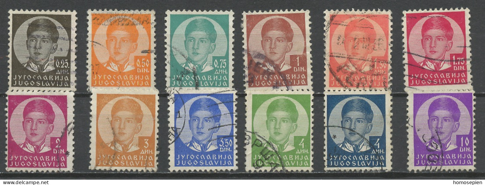 Yougoslavie - Jugoslawien - Yugoslavia 1935-36 Y&T N°277 à 288 - Michel N°300 à 311 (o) - Pierre II - Used Stamps