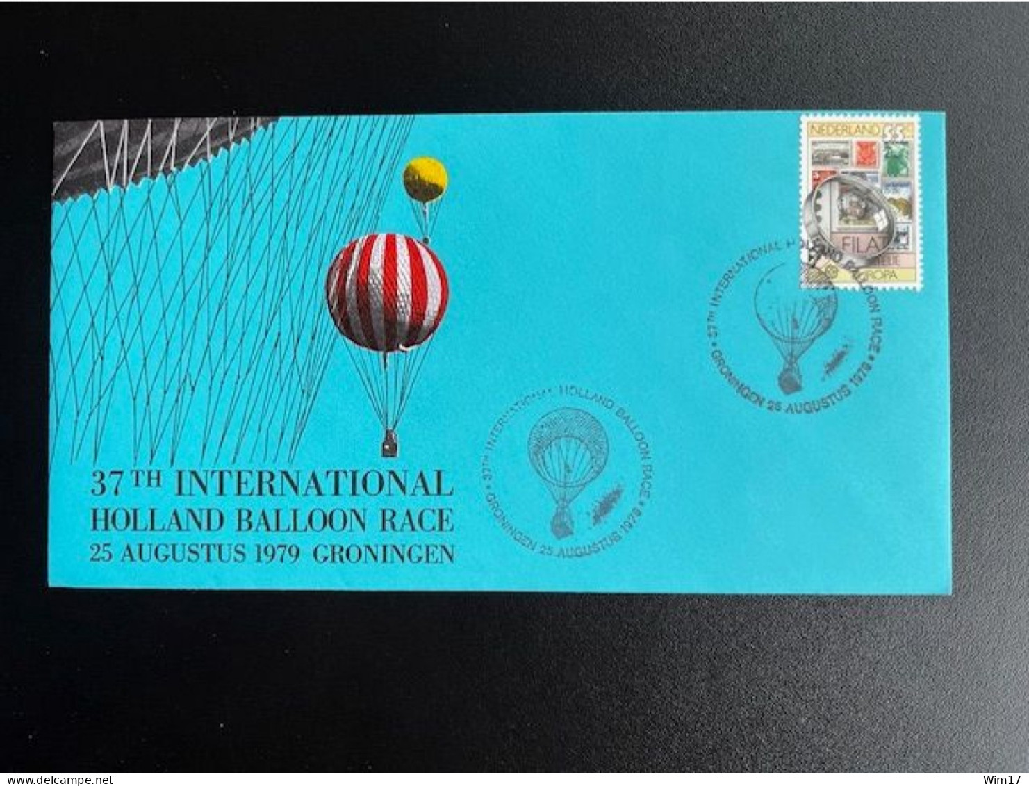 NETHERLANDS 1979 COVER 37TH INT. HOLLAND BALLOON RACE 25-08-1979 NEDERLAND - Lettres & Documents