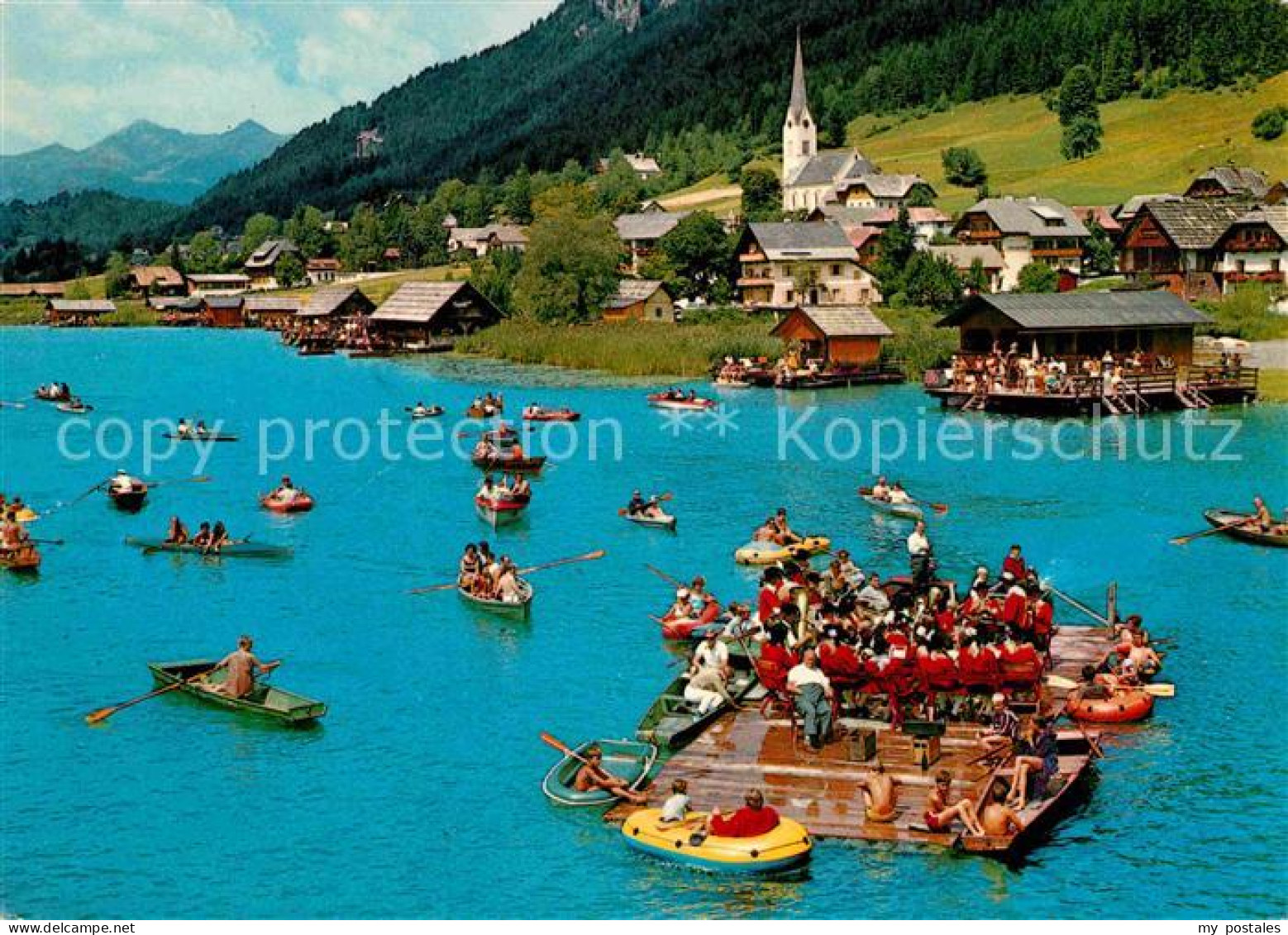 72618280 Weissensee Kaernten Flosskonzert Der Trachtenkapelle Weissensee Kaernte - Weissensee