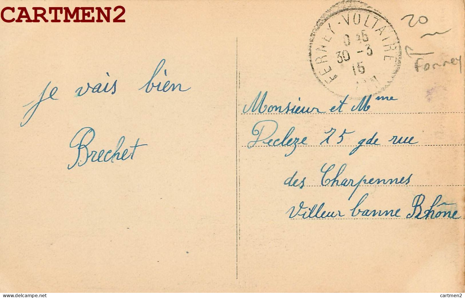 RARE GENEVE CROIX ROUGE RED-CROSS HOPITAL AUXILIAIRE 217 COMITE DE SAINT-JULIEN-EN-GENEVOIS FERNEY DAMES FRANCAISES - Postmark Collection