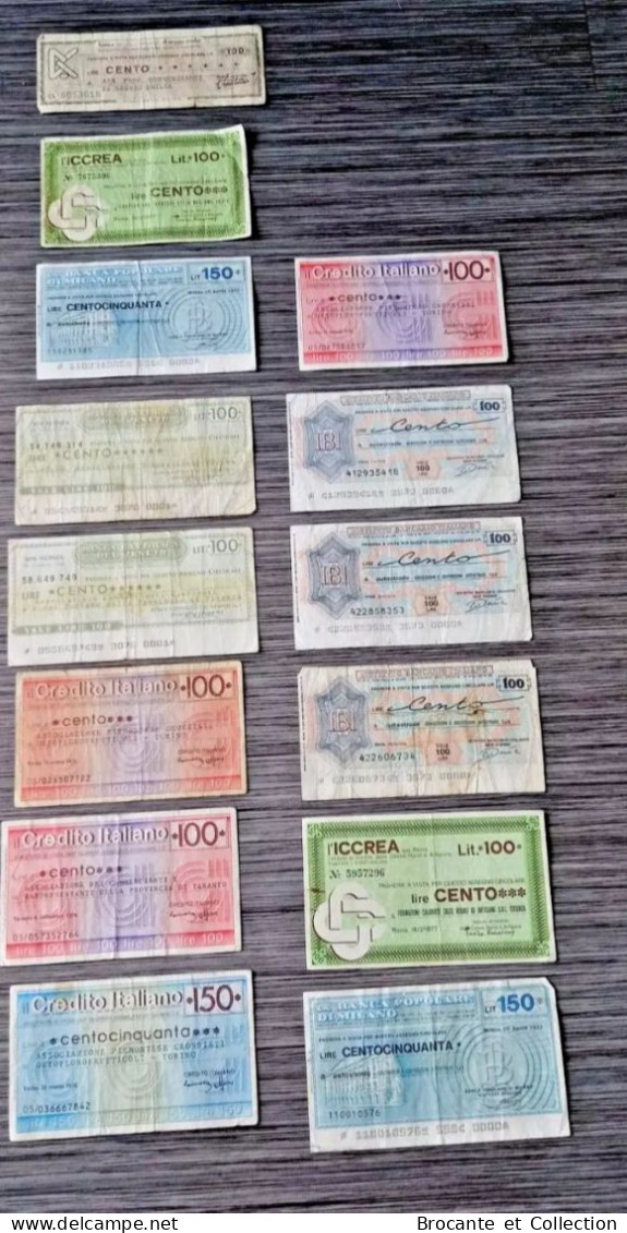 Lotto - Lot 30 Mini Assegni ( Lire ) Anni - Années 70 Italie - Italia.. - Sonstige & Ohne Zuordnung