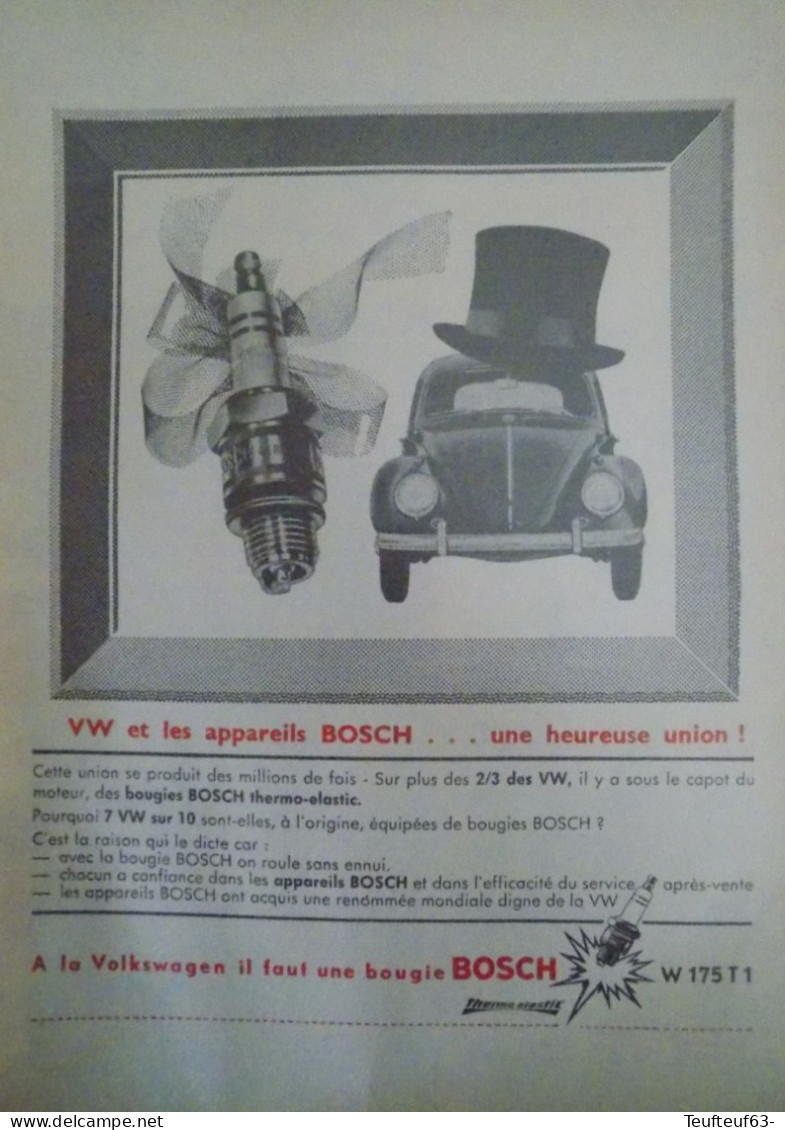 Publicité De Presse ; Bougies Automobile Bosch - VW Coccinelle - Publicités