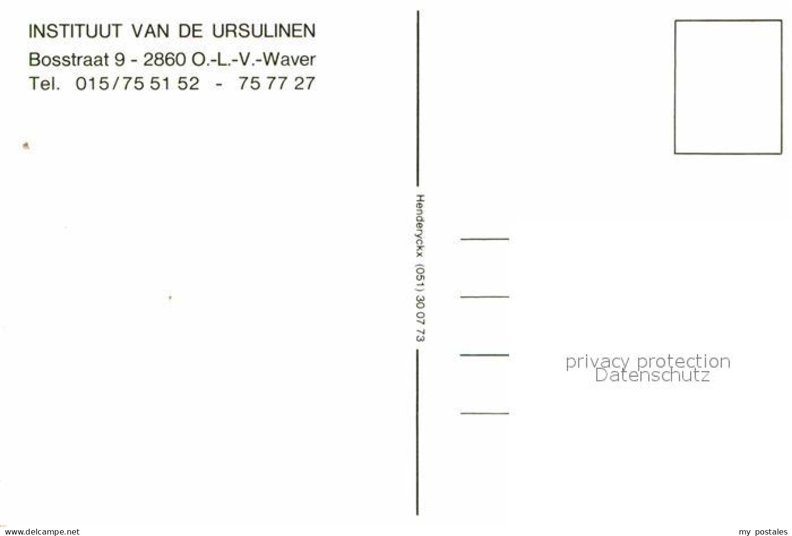 72617755 Waver Oost-Vlaanderen Instituut Van De Ursulinen  Waver Oost-Vlaanderen - Other & Unclassified