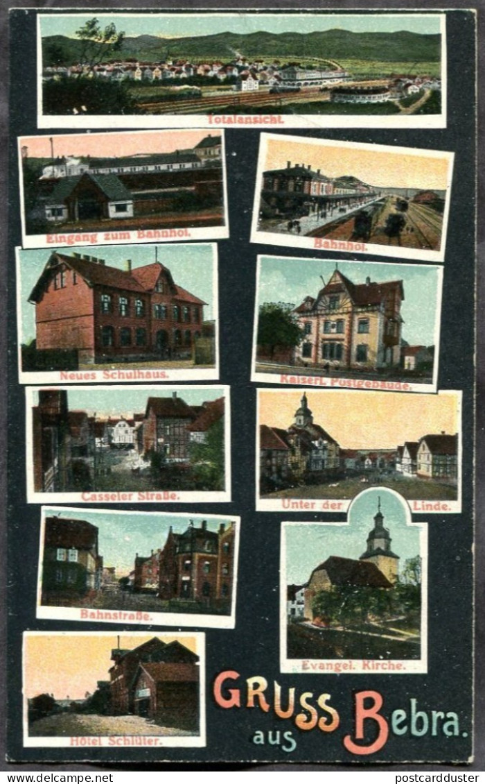 GERMANY Gruss Aus Bebra 1910s Multi View. Streets, Train Station (h149) - Bebra