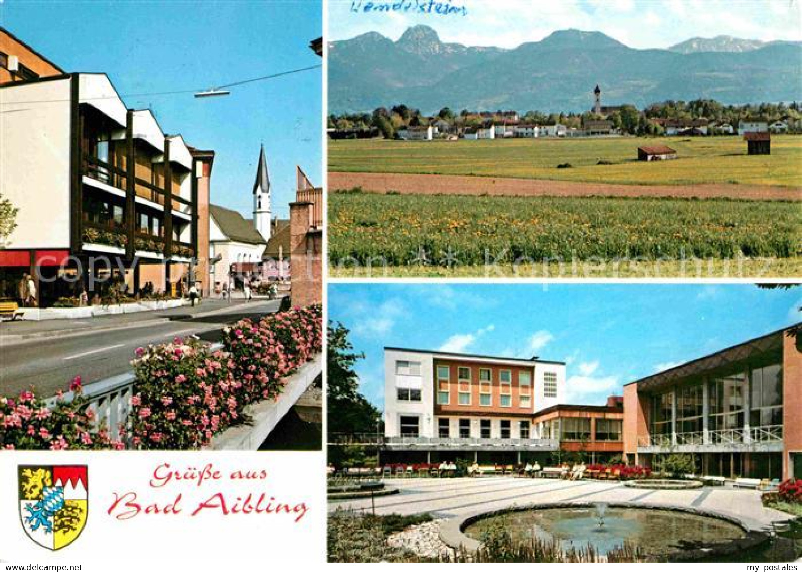 72617648 Bad Aibling Strassenpartie Panorama Mit Wendelstein Brunnen Bad Aibling - Bad Aibling