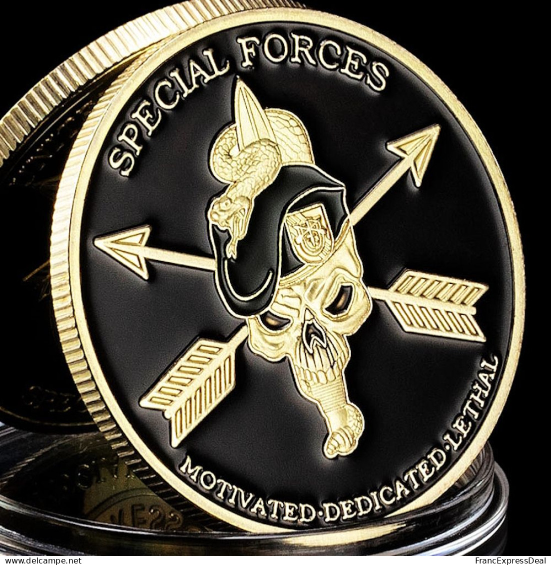 Pièce Médaille NEUVE Plaquée Or - US Army Special Forces Bérets Verts - Autres & Non Classés