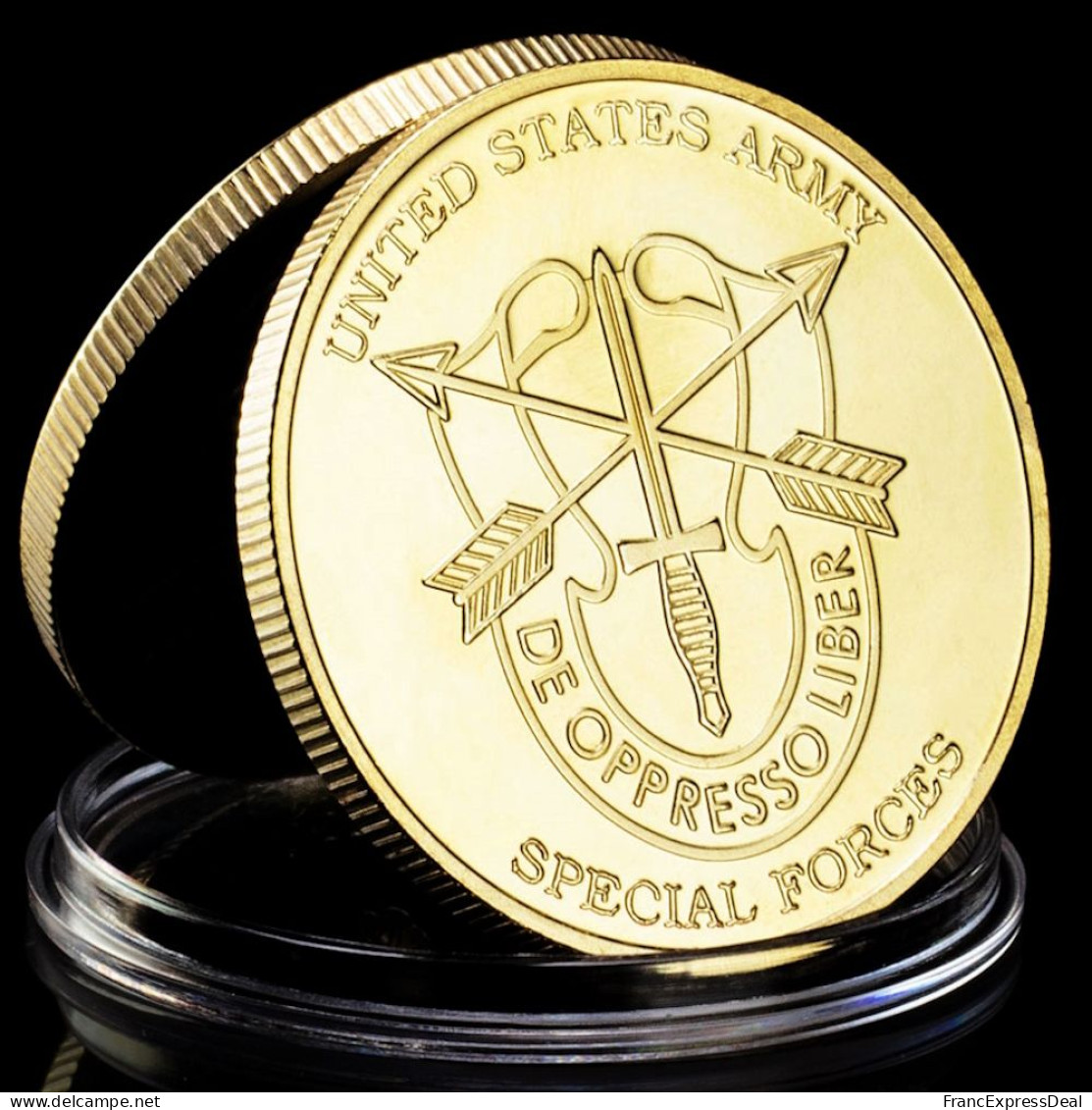 Pièce Médaille NEUVE Plaquée Or - US Army Special Forces Bérets Verts - Sonstige & Ohne Zuordnung