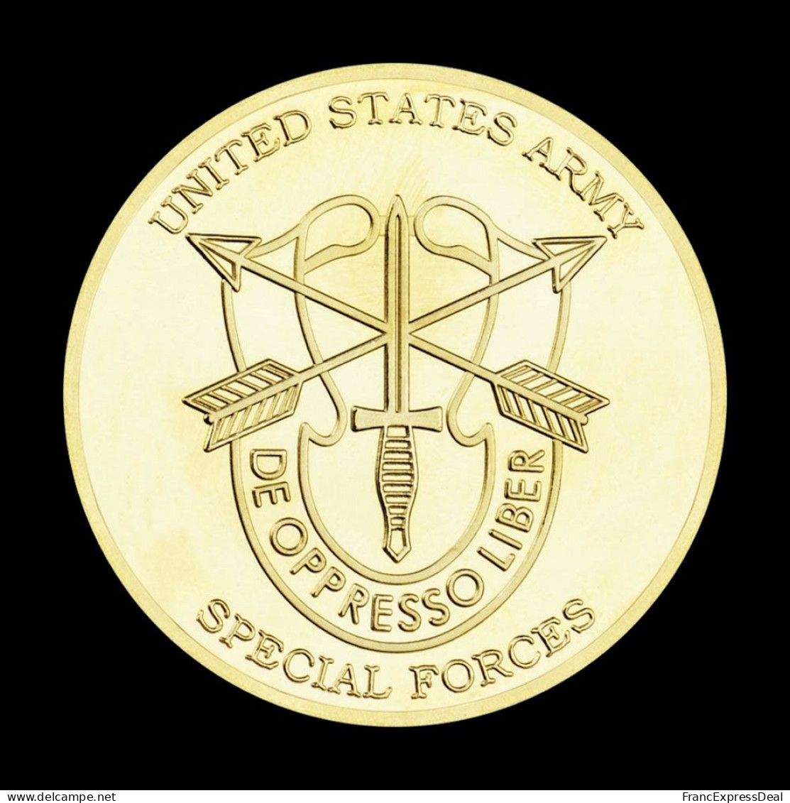 Pièce Médaille NEUVE Plaquée Or - US Army Special Forces Bérets Verts - Sonstige & Ohne Zuordnung