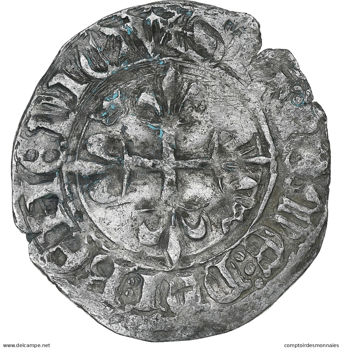 France, Charles VI, Florette, 1417-1422, Rouen, Billon, TB+, Duplessy:387 - 1380-1422 Karl VI. Der Vielgeliebte