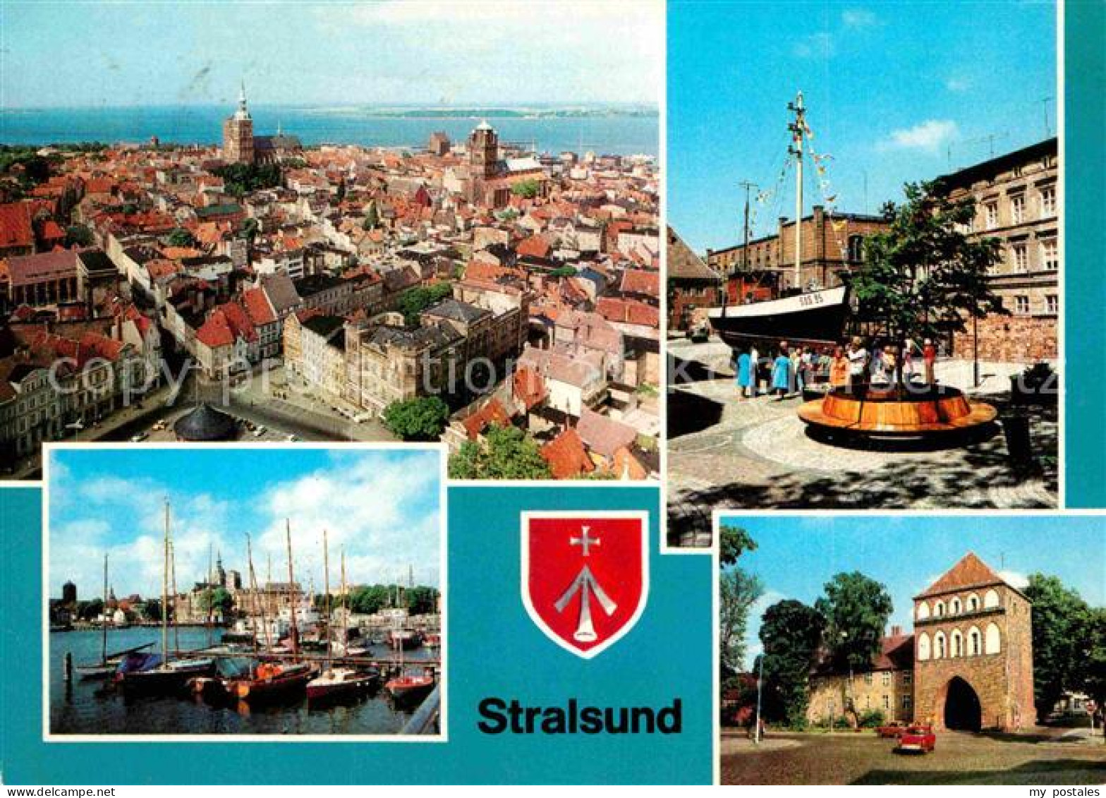 72617611 Stralsund Mecklenburg Vorpommern Blick Von St Marien Kutter Meeresmuseu - Stralsund
