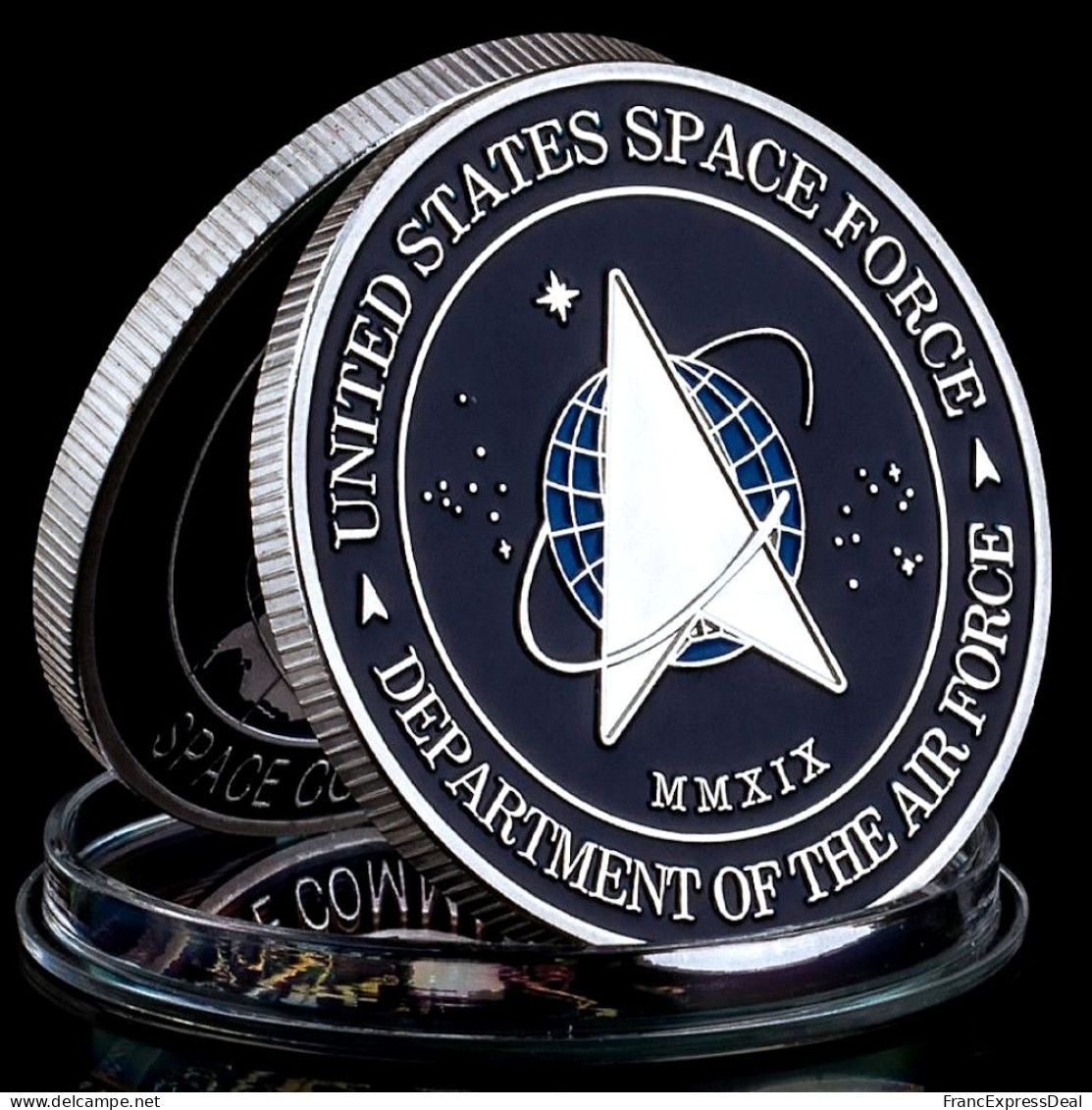 Pièce Médaille NEUVE Plaquée Argent - US Space Force Department Of The Air Force - Autres & Non Classés