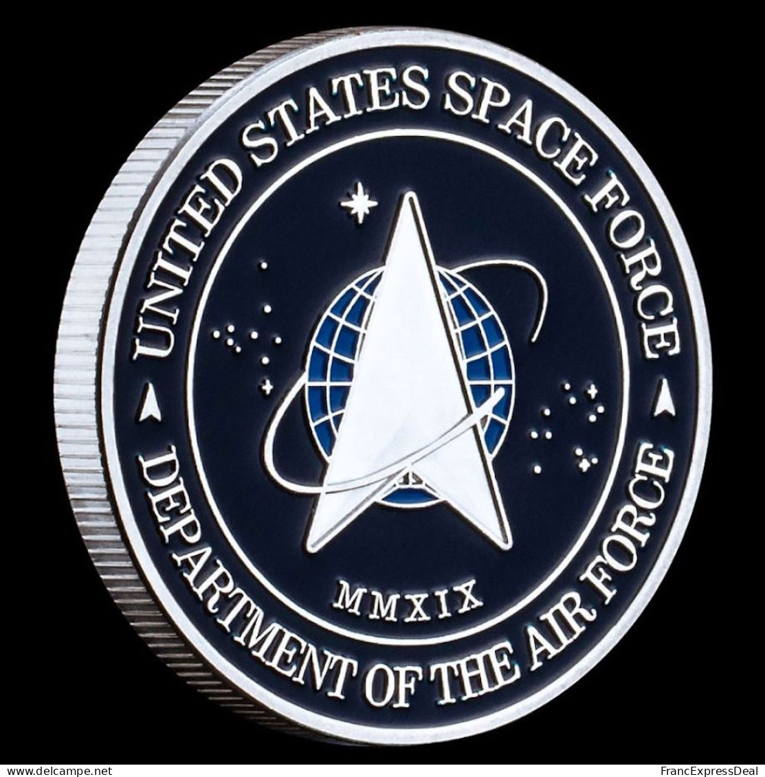 Pièce Médaille NEUVE plaquée Argent - US Space Force Department of the Air Force