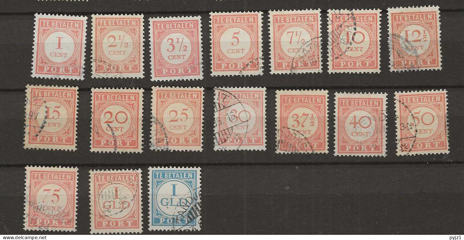 1913 USED Nederlands Indië Port NVPH  P23-39 - Indes Néerlandaises