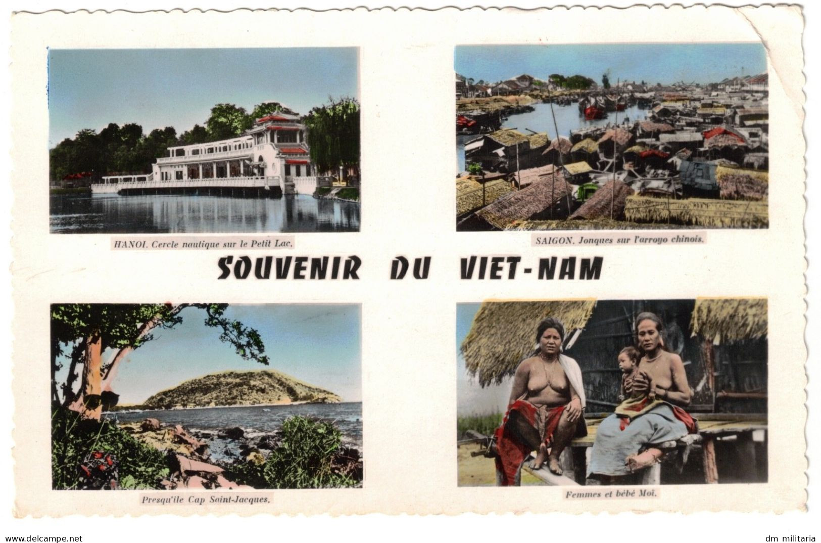 BELLE CARTE : SOUVENIR DU VIET-NAM - HANOÏ - SAÏGON - PRESQU'ÎLE CAP SAINT-JACQUES - FEMMES ( SEINS NUS ) ET BÉBÉS MOÏ - Vietnam