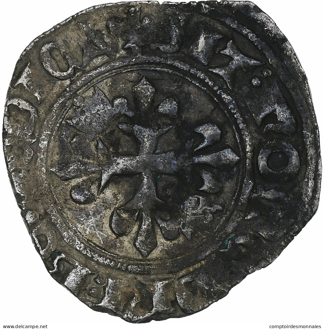 France, Charles VI, Florette, 1417-1422, Paris, Billon, TB, Duplessy:387B - 1380-1422 Karl VI. Der Vielgeliebte