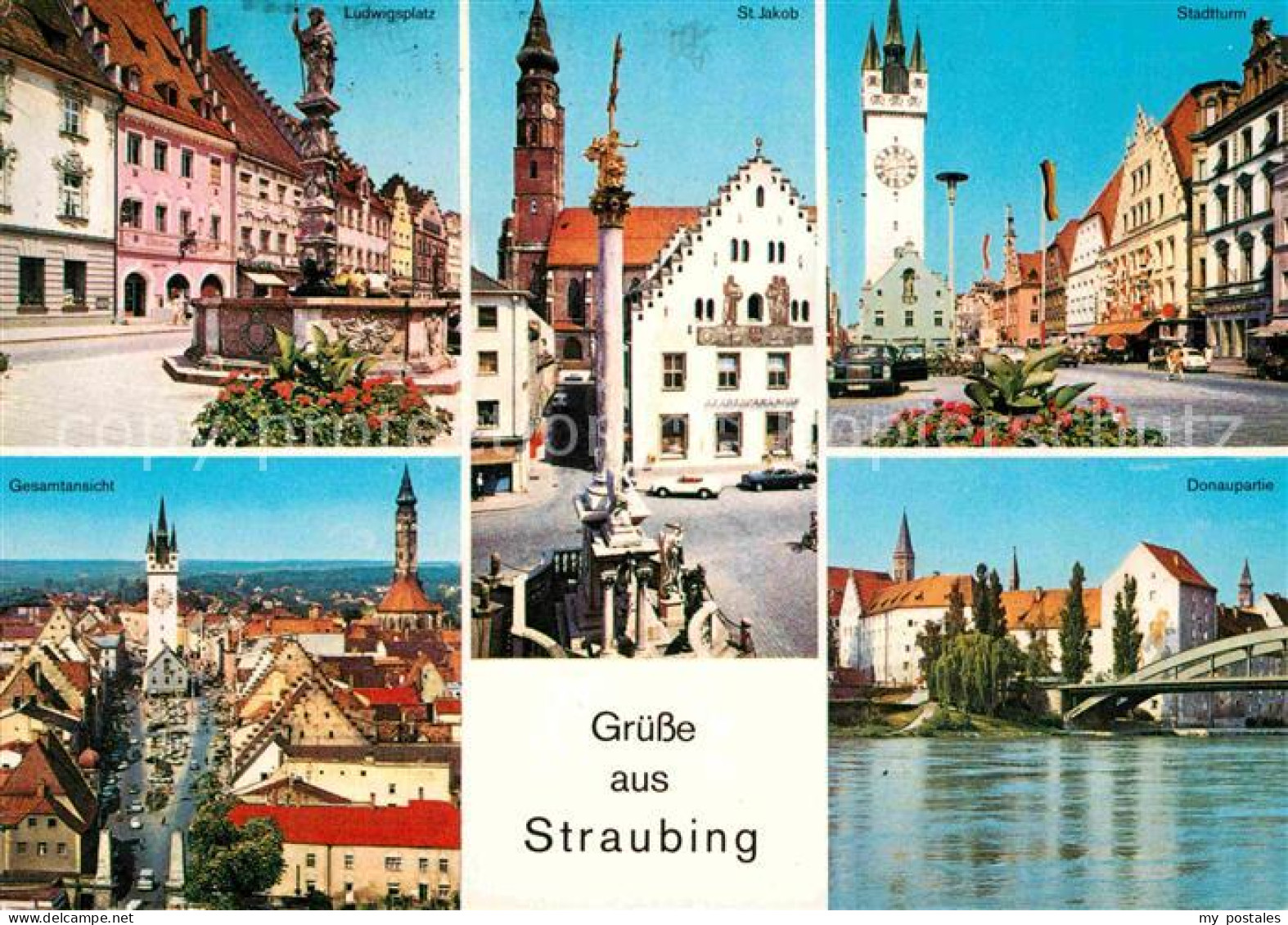 72617417 Straubing Donau Ludwigsplatz St Jakob Stadtturm Gesamt Donaupartie Stra - Straubing
