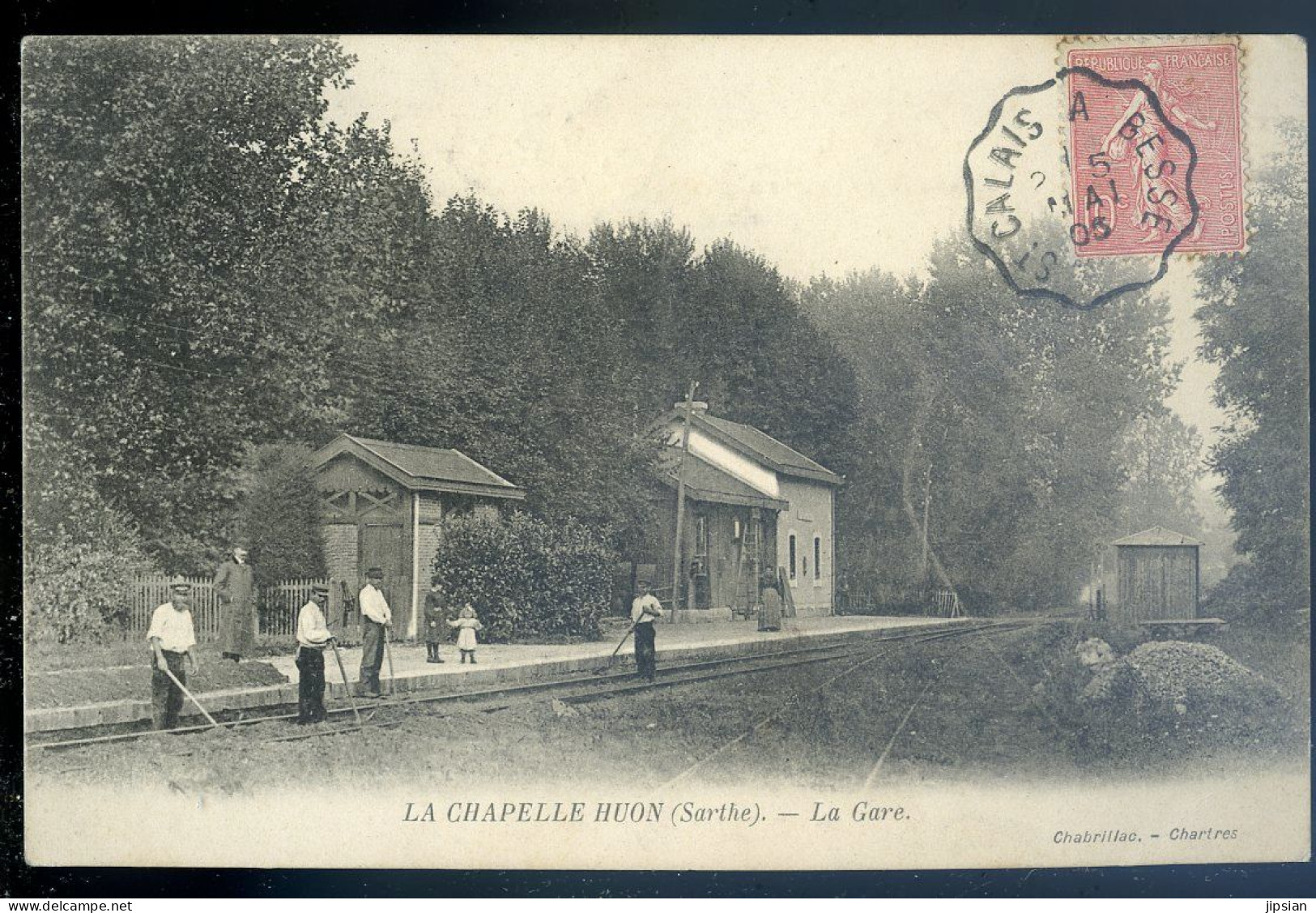 Cpa Du 72 La Chapelle Huon -- La Gare    STEP162 - Sonstige & Ohne Zuordnung